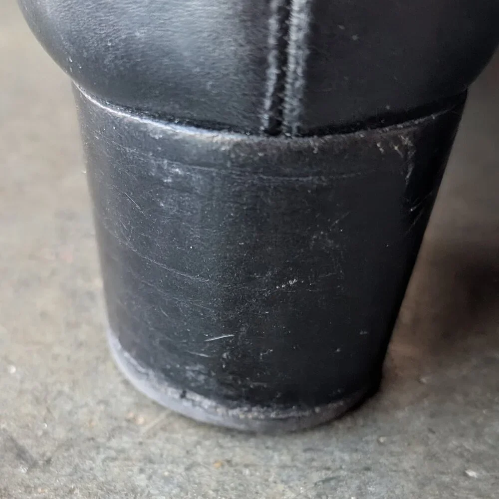 Christian Louboutin Black Leather Ankle Chelsea Boots size 36.5